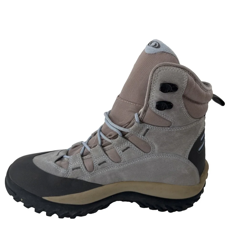 Salomon Clima-Dry Contagrip Hiking Boots Women 9 Blue Suede Pink Waterproof Mid